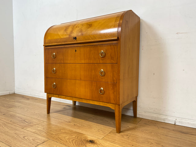 Formschöner skandinavischer Mid-Century Sekretär mit ausziehbarer Schreibfläche und Schubladen I Vollholz I Schreibschrank Schreibkommode Schreibtisch Kommode 60er Vintage I