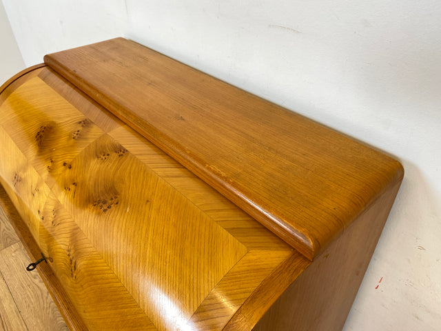 Formschöner skandinavischer Mid-Century Sekretär mit ausziehbarer Schreibfläche und Schubladen I Vollholz I Schreibschrank Schreibkommode Schreibtisch Kommode 60er Vintage I