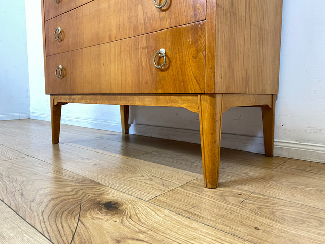 Formschöner skandinavischer Mid-Century Sekretär mit ausziehbarer Schreibfläche und Schubladen I Vollholz I Schreibschrank Schreibkommode Schreibtisch Kommode 60er Vintage I