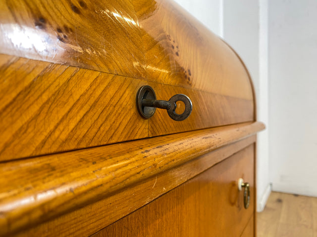 Formschöner skandinavischer Mid-Century Sekretär mit ausziehbarer Schreibfläche und Schubladen I Vollholz I Schreibschrank Schreibkommode Schreibtisch Kommode 60er Vintage I