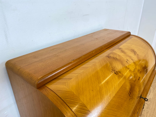 Formschöner skandinavischer Mid-Century Sekretär mit ausziehbarer Schreibfläche und Schubladen I Vollholz I Schreibschrank Schreibkommode Schreibtisch Kommode 60er Vintage I