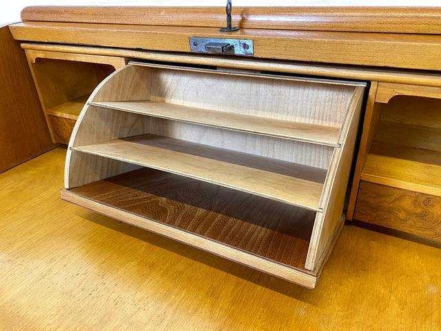 Formschöner skandinavischer Mid-Century Sekretär mit ausziehbarer Schreibfläche und Schubladen I Vollholz I Schreibschrank Schreibkommode Schreibtisch Kommode 60er Vintage I