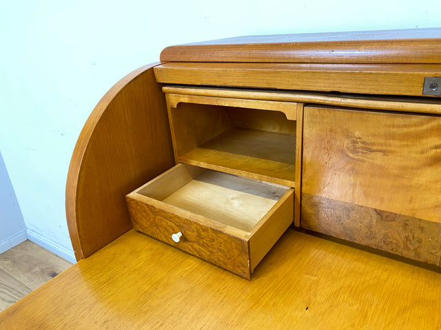 Formschöner skandinavischer Mid-Century Sekretär mit ausziehbarer Schreibfläche und Schubladen I Vollholz I Schreibschrank Schreibkommode Schreibtisch Kommode 60er Vintage I