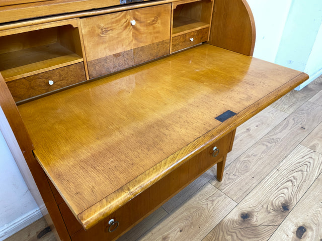 Formschöner skandinavischer Mid-Century Sekretär mit ausziehbarer Schreibfläche und Schubladen I Vollholz I Schreibschrank Schreibkommode Schreibtisch Kommode 60er Vintage I