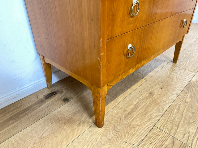Formschöner skandinavischer Mid-Century Sekretär mit ausziehbarer Schreibfläche und Schubladen I Vollholz I Schreibschrank Schreibkommode Schreibtisch Kommode 60er Vintage I