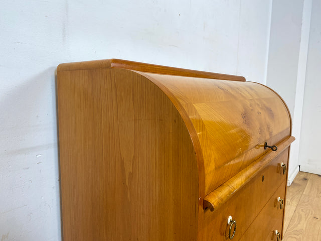 Formschöner skandinavischer Mid-Century Sekretär mit ausziehbarer Schreibfläche und Schubladen I Vollholz I Schreibschrank Schreibkommode Schreibtisch Kommode 60er Vintage I
