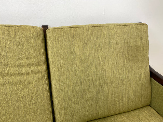 WMK Stilvolles & gut erhaltenes skandinavisches Designersofa von Ole Wanscher für Poul Jeppesen Møbelfabrik mit eldem Mahagoni Rahmen # 3er Sofa Couch Sitzgarnitur Mid-Century Danish Design Vintage