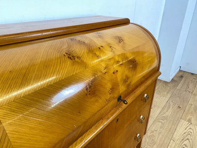 Formschöner skandinavischer Mid-Century Sekretär mit ausziehbarer Schreibfläche und Schubladen I Vollholz I Schreibschrank Schreibkommode Schreibtisch Kommode 60er Vintage I