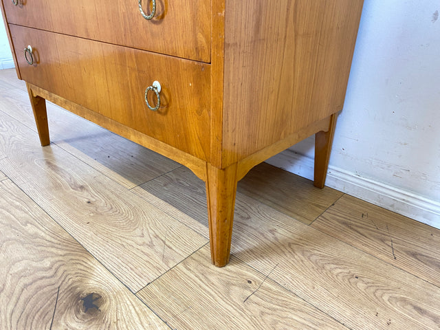 Formschöner skandinavischer Mid-Century Sekretär mit ausziehbarer Schreibfläche und Schubladen I Vollholz I Schreibschrank Schreibkommode Schreibtisch Kommode 60er Vintage I