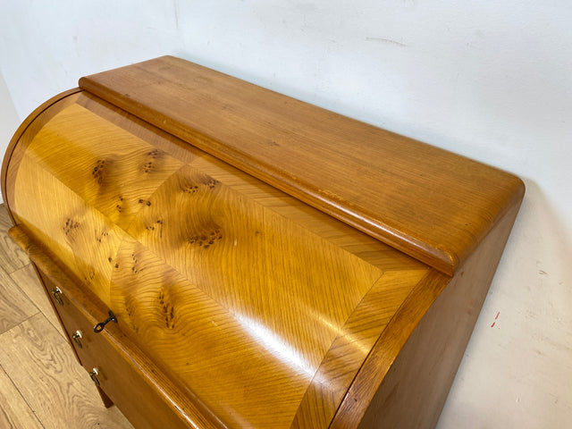 Formschöner skandinavischer Mid-Century Sekretär mit ausziehbarer Schreibfläche und Schubladen I Vollholz I Schreibschrank Schreibkommode Schreibtisch Kommode 60er Vintage I