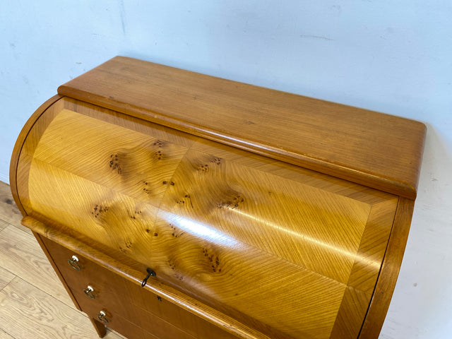 Formschöner skandinavischer Mid-Century Sekretär mit ausziehbarer Schreibfläche und Schubladen I Vollholz I Schreibschrank Schreibkommode Schreibtisch Kommode 60er Vintage I