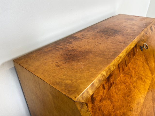 WMK Besonders schöner & gut erhaltener Mid-Century Sekretär aus vollem Holz mit hübschen Messinggriffen # Schreibschrank Schreibtisch Kommode Schubladenkommode Wäschekommode Vintage Chippendale Lady