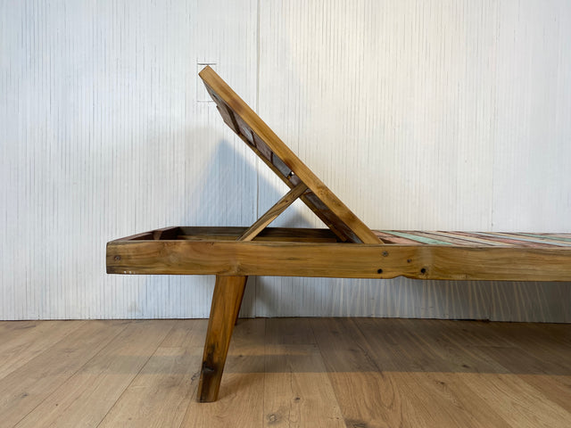 Boatwood by WMK # Sehr schöne & hochwertige Liege aus altem Bootsholz, ein handgefertigtes Unikat aus massivem Teakholz #  Sonnenliege Holzliege Daybed Bank Gartenmöbel Upcycling Teak Loft Industrial