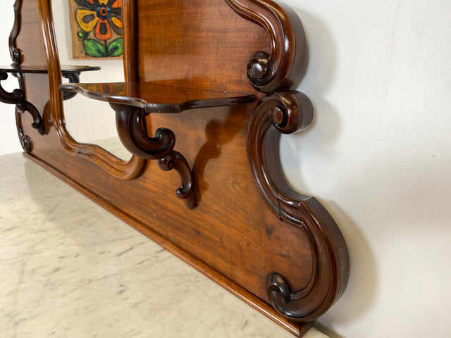 WMK Beautiful antique mirror sideboard made of solid wood with marble top (damaged), around 1850 # Half cabinet sideboard marble chest of drawers cabinet mirror cabinet chest of drawers buffet buffet Biedermeier Vintage