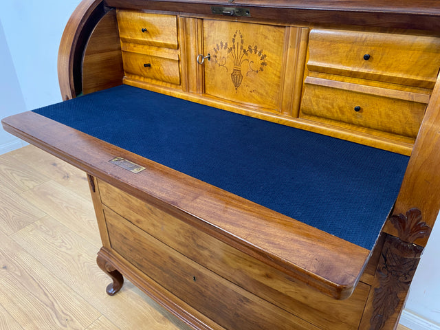 WMK Wunderschöner und gut erhaltener antiker skandinavischer Sekretär aus vollem Holz mit ausziehbarer Schreibplatte # Schreibschrank Schreibtisch Desk Lady Kommode Schubladenkommode Schrank Vintage