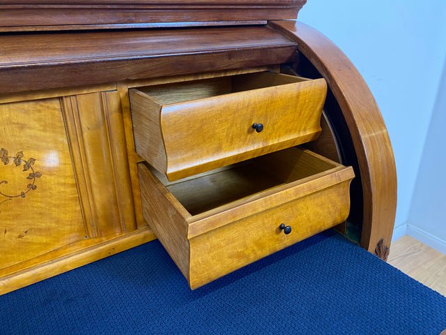 WMK Wunderschöner und gut erhaltener antiker skandinavischer Sekretär aus vollem Holz mit ausziehbarer Schreibplatte # Schreibschrank Schreibtisch Desk Lady Kommode Schubladenkommode Schrank Vintage