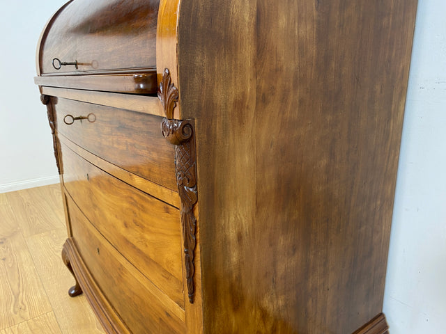 WMK Wunderschöner und gut erhaltener antiker skandinavischer Sekretär aus vollem Holz mit ausziehbarer Schreibplatte # Schreibschrank Schreibtisch Desk Lady Kommode Schubladenkommode Schrank Vintage