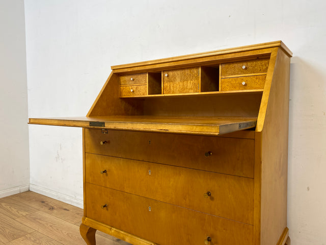 Stilvoller skandinavischer 60er Jahre Sekretär mit Schubladen und stabiler Schreibklappe I Vollholz I Schreibkommode Schreibschrank Schreibtisch Kommode Mid-Century Vintage I