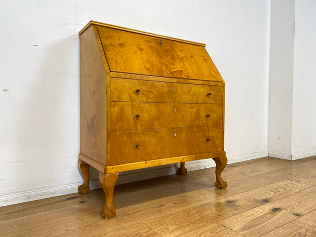 Stilvoller skandinavischer 60er Jahre Sekretär mit Schubladen und stabiler Schreibklappe I Vollholz I Schreibkommode Schreibschrank Schreibtisch Kommode Mid-Century Vintage I