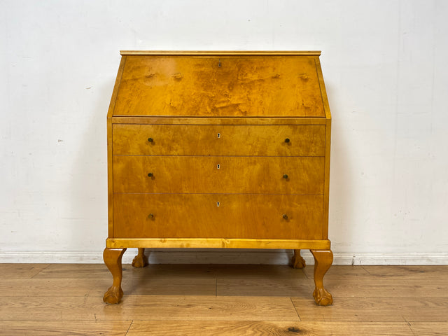Stilvoller skandinavischer 60er Jahre Sekretär mit Schubladen und stabiler Schreibklappe I Vollholz I Schreibkommode Schreibschrank Schreibtisch Kommode Mid-Century Vintage I