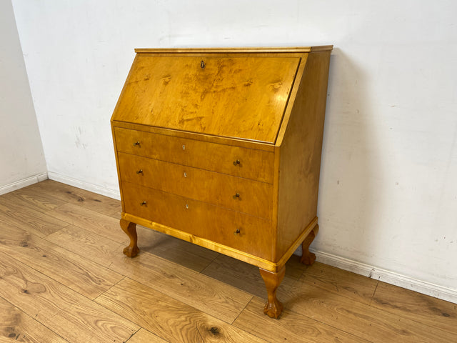 Stilvoller skandinavischer 60er Jahre Sekretär mit Schubladen und stabiler Schreibklappe I Vollholz I Schreibkommode Schreibschrank Schreibtisch Kommode Mid-Century Vintage I