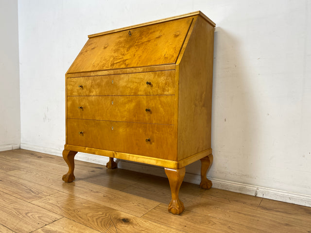 Stilvoller skandinavischer 60er Jahre Sekretär mit Schubladen und stabiler Schreibklappe I Vollholz I Schreibkommode Schreibschrank Schreibtisch Kommode Mid-Century Vintage I