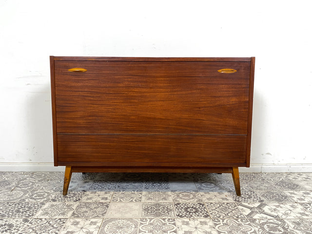 WMK Hübsche Mid-Century Wäschetruhe aus vollem Holz von Möbelfabrik Mörschner Gera, aus dem Jahr 1961 # Schrank Kommode Sideboard Wäschekommode Retro 50er 60er DDR Vintage # Lieferung möglich