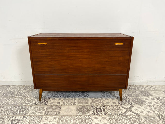 WMK Hübsche Mid-Century Wäschetruhe aus vollem Holz von Möbelfabrik Mörschner Gera, aus dem Jahr 1961 # Schrank Kommode Sideboard Wäschekommode Retro 50er 60er DDR Vintage # Lieferung möglich