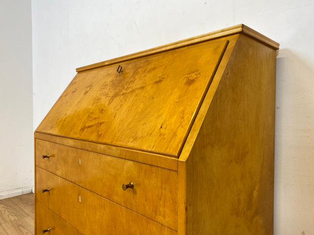 Stilvoller skandinavischer 60er Jahre Sekretär mit Schubladen und stabiler Schreibklappe I Vollholz I Schreibkommode Schreibschrank Schreibtisch Kommode Mid-Century Vintage I