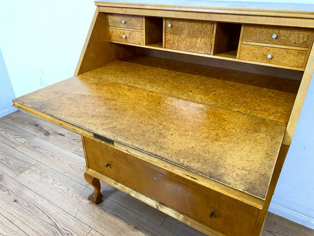 Stilvoller skandinavischer 60er Jahre Sekretär mit Schubladen und stabiler Schreibklappe I Vollholz I Schreibkommode Schreibschrank Schreibtisch Kommode Mid-Century Vintage I