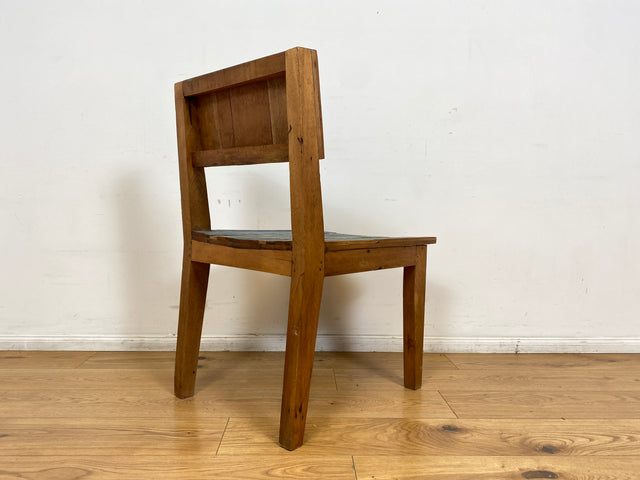 Boatwood by WMK # 1/4Einzigartiger und sehr robuster Stuhl aus altem Bootsholz mit original Bootsfarben, ein handgefertigtes Unikat aus massivem Teakholz # Esszimmerstuhl Küchenstuhl Holzstuhl Chair