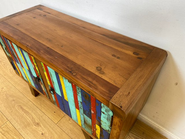 Boatwood by WMK I Detailreiche Kommode aus altem Bootsholz I handgefertigtes Unikat aus massivem Teakholz I Sideboard TV Lowboard TV-Bank Flurkommode Schuhschrank Bootsmöbel Berlin Rostock Stettin