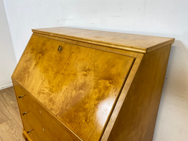 Stilvoller skandinavischer 60er Jahre Sekretär mit Schubladen und stabiler Schreibklappe I Vollholz I Schreibkommode Schreibschrank Schreibtisch Kommode Mid-Century Vintage I