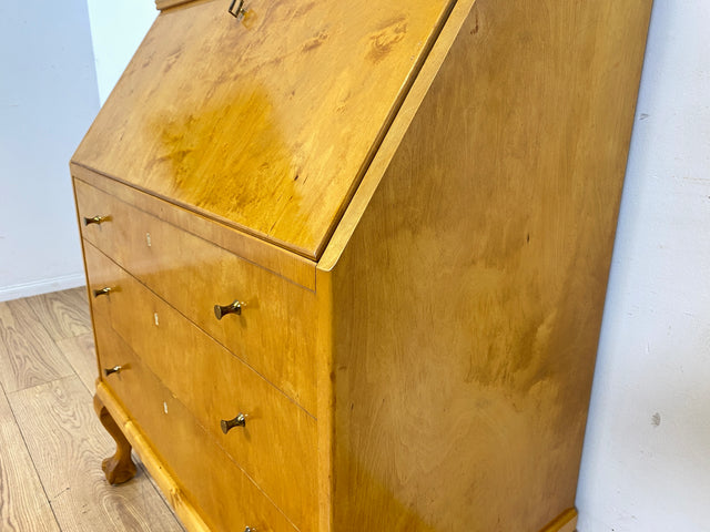 Stilvoller skandinavischer 60er Jahre Sekretär mit Schubladen und stabiler Schreibklappe I Vollholz I Schreibkommode Schreibschrank Schreibtisch Kommode Mid-Century Vintage I