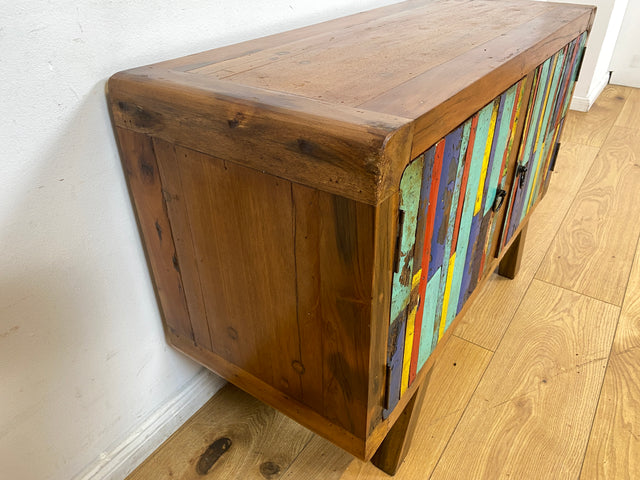 Boatwood by WMK I Detailreiche Kommode aus altem Bootsholz I handgefertigtes Unikat aus massivem Teakholz I Sideboard TV Lowboard TV-Bank Flurkommode Schuhschrank Bootsmöbel Berlin Rostock Stettin