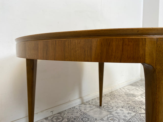 WMK Besonders schöner & sehr gut erhaltener runder skandinavischer Designer Couchtisch von Ole Wanscher für AJ Iversen aus den 1950ern # Wohnzimmertisch Coffee Table Danish Design Mid-Century Vintage