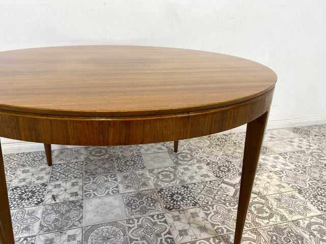 WMK Besonders schöner & sehr gut erhaltener runder skandinavischer Designer Couchtisch von Ole Wanscher für AJ Iversen aus den 1950ern # Wohnzimmertisch Coffee Table Danish Design Mid-Century Vintage