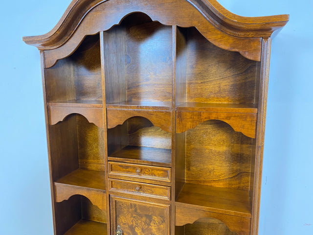 WMK Schöner & hochwertiger Vintage Schreibschrank aus vollem Holz im englischen Stil mit Schubladen & Regalaufsatz # Sekretär Aufsatzsekretär Regal Bücherregal Bücherschrank Kommode Schubladenkommode