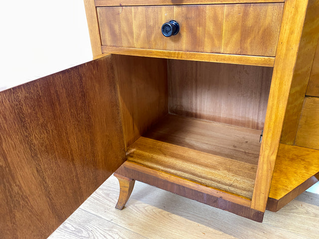 WMK Wunderschöne, detailreiche und gut erhaltene antike Spiegelkommode aus vollem Holz mit originalem Ganzkörperspiegel # Frisierkommode Schminkkommode Schminktisch Kommode Garderobe Art Deco Vintage