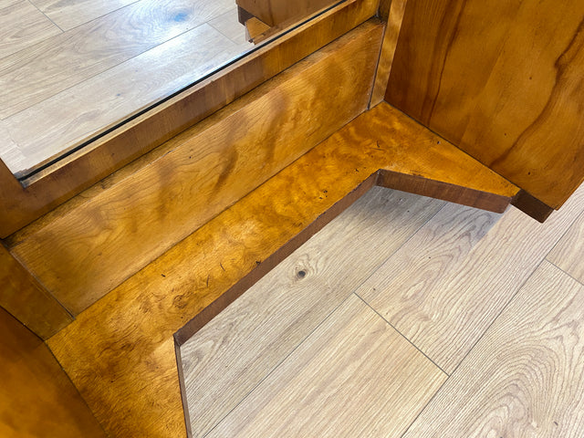 WMK Wunderschöne, detailreiche und gut erhaltene antike Spiegelkommode aus vollem Holz mit originalem Ganzkörperspiegel # Frisierkommode Schminkkommode Schminktisch Kommode Garderobe Art Deco Vintage