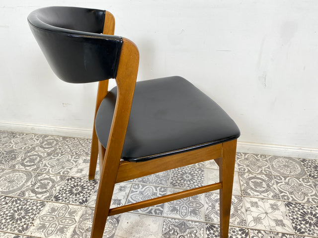 WMK Formschöner und sehr gut erhaltener skandinavischer Designerstuhl , ein Danish Design Original von Sax Møbler in Kunstleder , 1960er # Stuhl Schreibtischstuhl Esszimmerstuhl Küchenstuhl Vintage