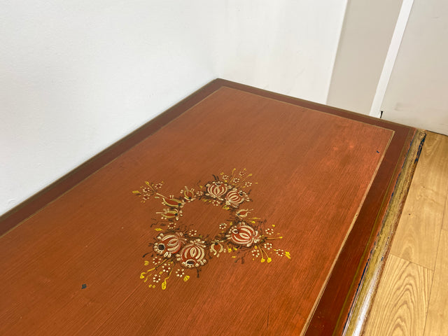 WMK I Imposante handbemalte antike Kommode aus vollem Holz mit Schubladen, Messinggriffen I Bauernkommode Wäschekommode Schubladenkommode Wickelkommode Schrank Anrichte Vintage Berlin Bonn Regensburg