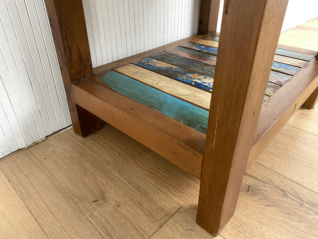 Boatwood by WMK # Sehr hübsche und hochwertige Kommode aus altem Bootsholz, ein handgefertigtes Unikat aus massivem Teakholz # Schrank Beistelltisch Flurkommode Küchenschrank Konsole Upcycling Teak