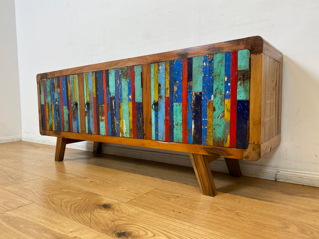 Boatwood by WMK I Bunterschönes Sideboard handgefertigt aus altem Bootsholz