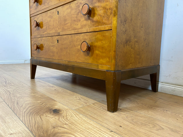 WMK Schöner und praktischer Mid-Century Sekretär aus vollem Holz mit stabiler aufklappbarer Schreibplatte # Schreibschrank Schreibtisch Kommode Schubladenkommode Wäschekommode Desk Vintage 50er 60er