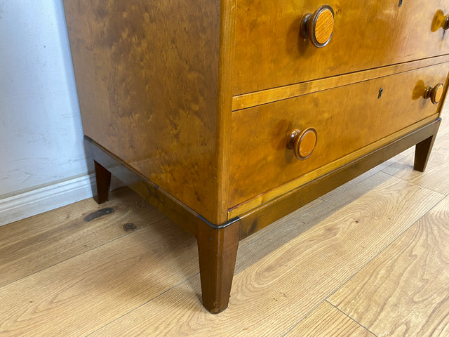 WMK Schöner und praktischer Mid-Century Sekretär aus vollem Holz mit stabiler aufklappbarer Schreibplatte # Schreibschrank Schreibtisch Kommode Schubladenkommode Wäschekommode Desk Vintage 50er 60er