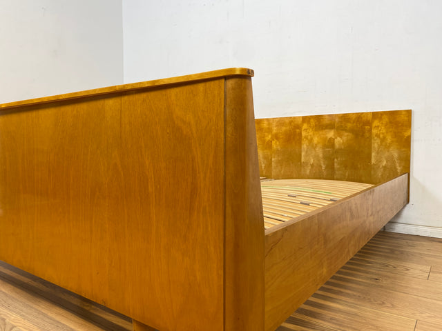 WMK Stilvolles und sehr gut erhaltenes Mid-Century Doppelbett mit passenden und intakten Lattenrosten für Matratzen 90x190 bzw. 180x190cm # Bett Schlafzimmerbett Bed Schlafzimmer Vintage 50er 60er