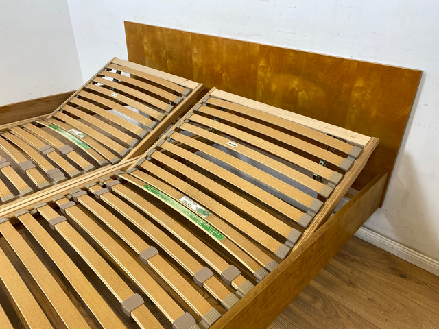 WMK Stilvolles und sehr gut erhaltenes Mid-Century Doppelbett mit passenden und intakten Lattenrosten für Matratzen 90x190 bzw. 180x190cm # Bett Schlafzimmerbett Bed Schlafzimmer Vintage 50er 60er