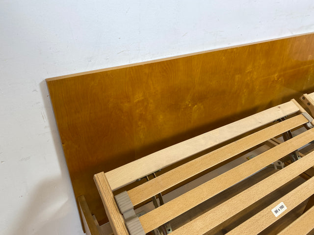 WMK Stilvolles und sehr gut erhaltenes Mid-Century Doppelbett mit passenden und intakten Lattenrosten für Matratzen 90x190 bzw. 180x190cm # Bett Schlafzimmerbett Bed Schlafzimmer Vintage 50er 60er