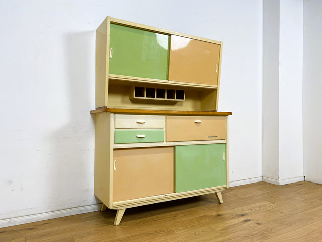 WMK Kultige DDR Küchenanrichte aus den 1960er Jahren mit Schiebetüren und Schubladen in Originalfarben # Anrichte Küchenbüfett Küchenbuffet Buffet Kredenz Küche Küchenschrank Mid-Century Vintage 50er